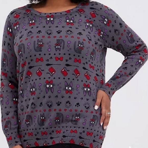 Torrid Ghibli Jiji Kiki Delivery Service Sweater Gray 2X - Picture 9 of 9